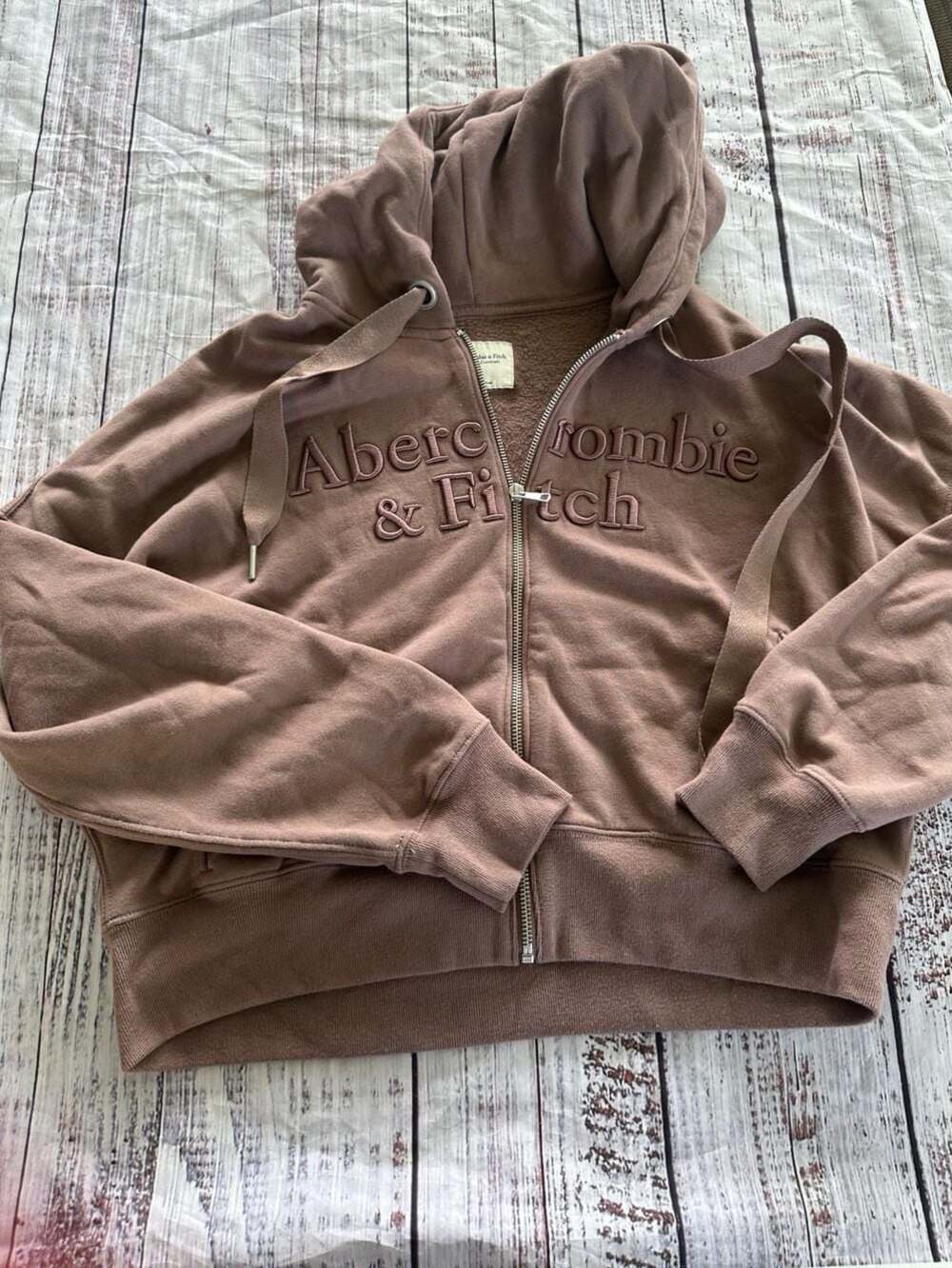 Abercrombie & Fitch Soft A&F Essentials Logo Full-Zip Hoodie-L